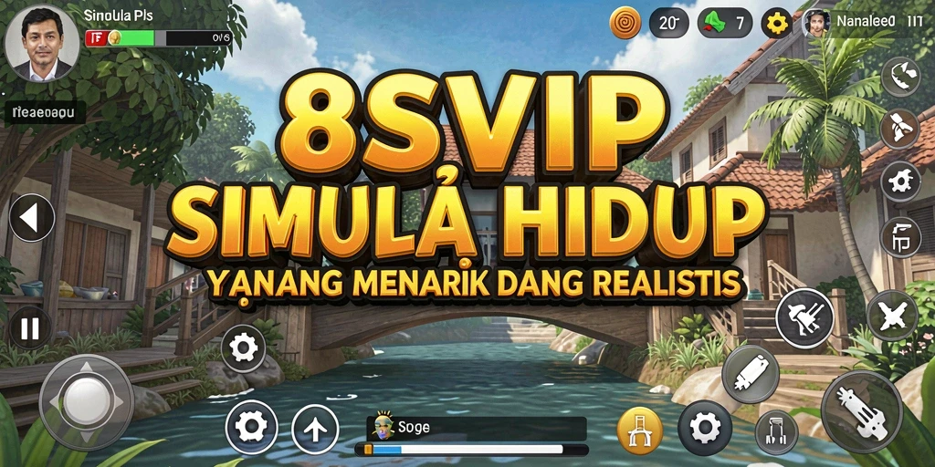 Tangkapan layar 8SVIP menampilkan karakter dalam dunia simulasi yang kaya.
