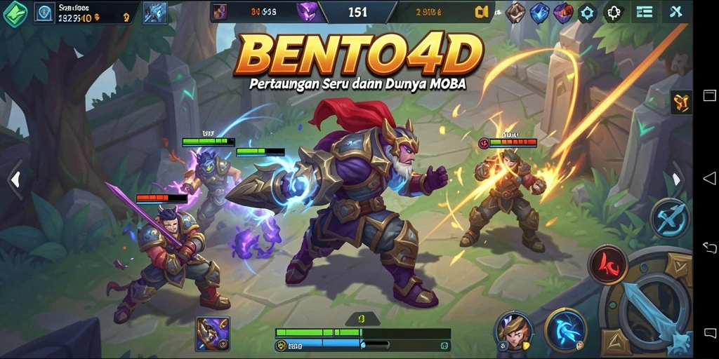 Tampilan gameplay menarik dari BENTO4D dalam pertempuran MOBA.