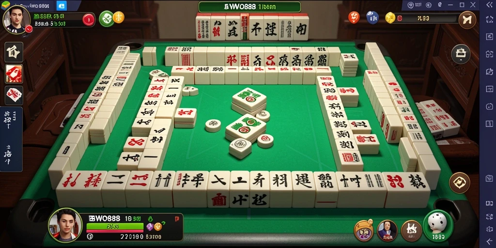 Tampilan gameplay BWO888 yang menarik dengan elemen Mahjong.