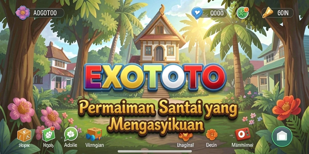 Tampilan gameplay EXOTOTO yang penuh warna dan menarik.