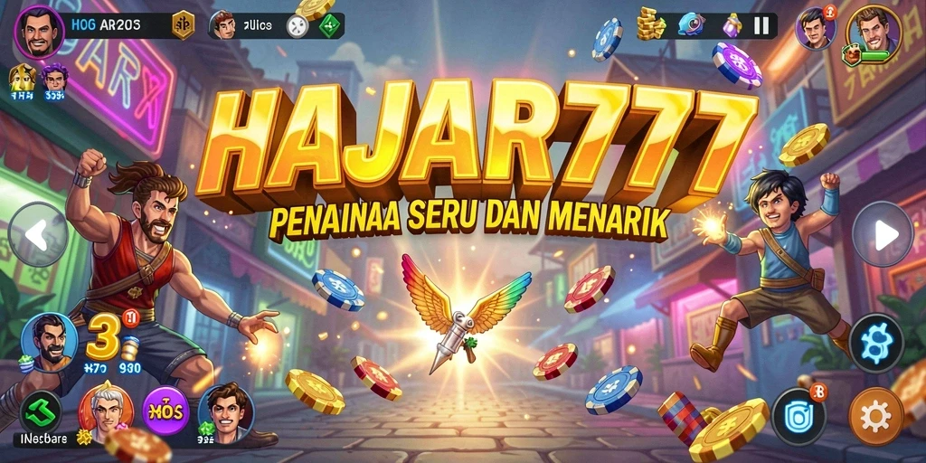 Gameplay seru dari HAJAR777 dengan karakter unik dan tantangan menarik.