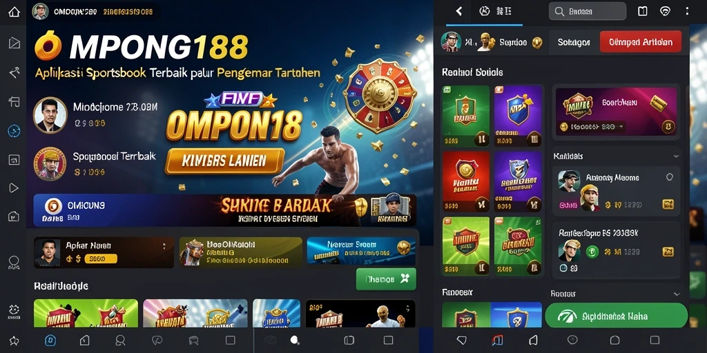 Tampilan gameplay menarik dari OMPONG188 di aplikasi Sportsbook.