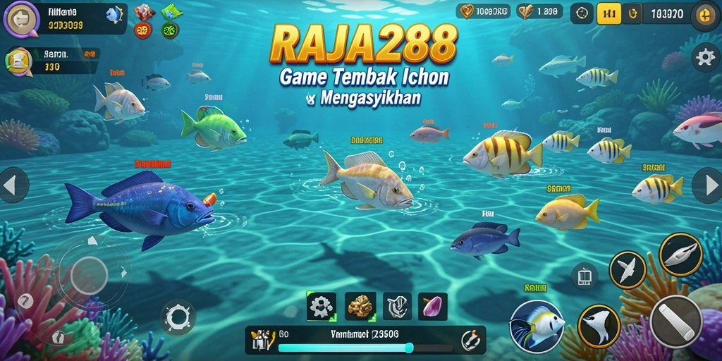 Tampilan gameplay seru saat menangkap ikan di RAJA288.