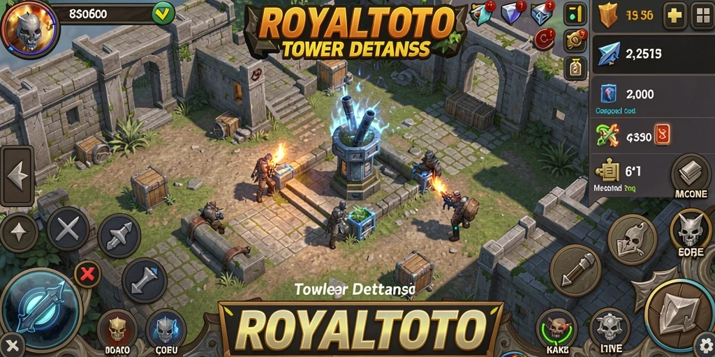 Tampilan screenshot ROYALTOTO menampilkan aksi seru gameplay Tower Defense.