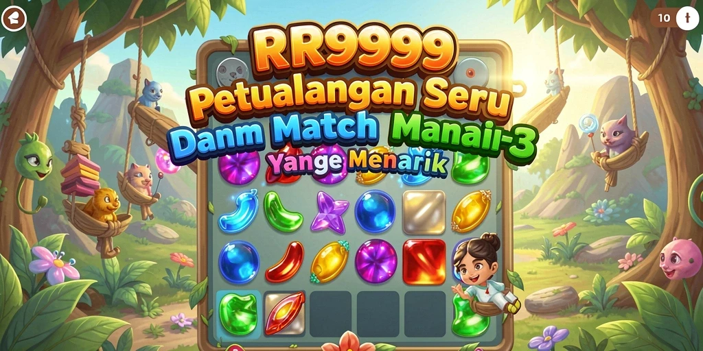 Gameplay Match-3 RR999 yang seru dan penuh warna.
