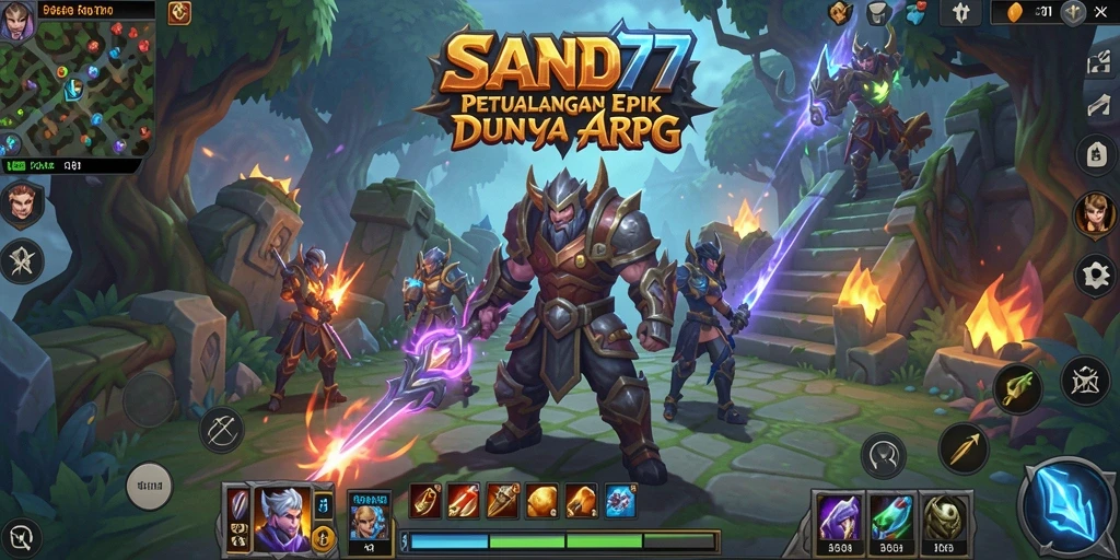 Tangkapan layar SAND77 menampilkan aksi seru dalam gameplay ARPG.