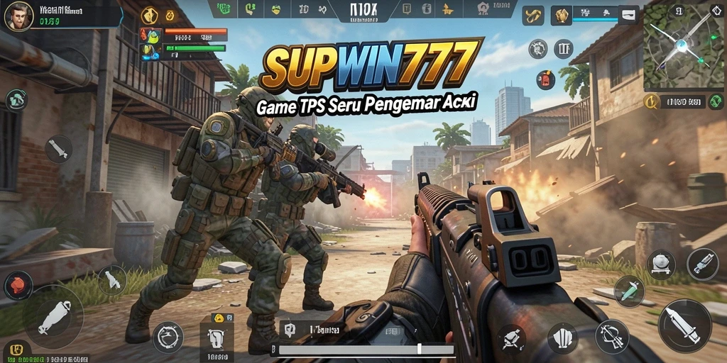 Tampilan gameplay yang mendebarkan dalam SUPWIN777 dengan aksi TPS.