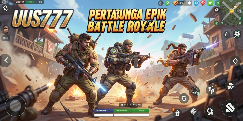 Tampilan gameplay UUS777 dengan aksi seru Battle Royale.